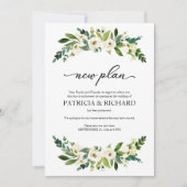 Groen Bloemen Nieuw Plan Huwelijk Uitstel Kaart (Voorkant)