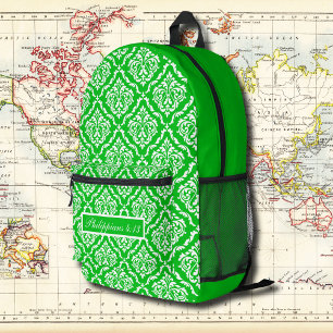 Groen Bloemen  Patroon met Bijbelvers Bedrukte Rugzak