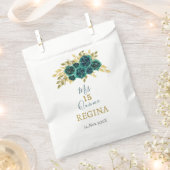 Groen Bloemen Quinceañera Bedankzakje (Geknipt)