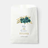 Groen Bloemen Quinceañera Bedankzakje (Voorkant)