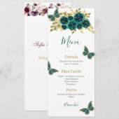 Groen Bloemen Quinceañera Menu (Voorkant / Achterkant)