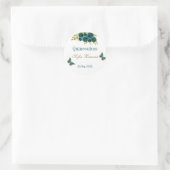 Groen Bloemen Quinceañera Ronde Sticker (Tas)