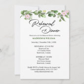 Groen Bloemen repetitie diner uitnodiging (Voorkant)