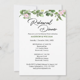 Groen Bloemen repetitie diner uitnodiging