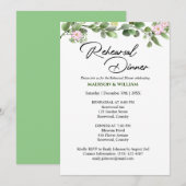 Groen Bloemen repetitie diner uitnodiging (Voorkant / Achterkant)