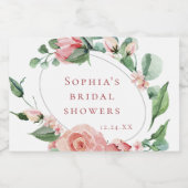 Groen Bloemen Roos Mini Mousserende Wijnfles La Sparkling Wijnetiket (Enkel label)