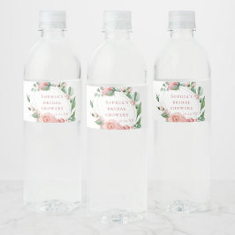 Groen Bloemen Roos Waterflesje Label Waterfles Etiket