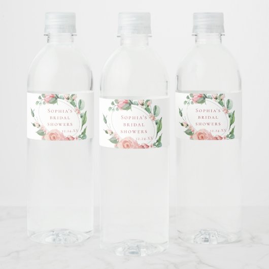 Groen Bloemen Roos Waterflesje Label Waterfles Etiket (Flessen)