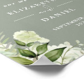 Groen Bloemen Salie Groen Bruiloft Welkomstbord Poster (Hoek)