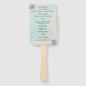 Groen Bloemen Shabby Chic Wedding Programma Handwaaier (Voorkant)