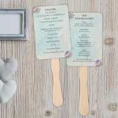  Groen Bloemen Shabby Chic Wedding Programma Handwaaier