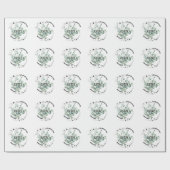 Groen Bloemen Sky Star Verjaardagsviering Cadeaupapier (Vlak)