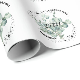 Groen Bloemen Sky Star Verjaardagsviering Cadeaupapier