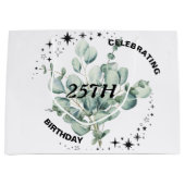 Groen Bloemen Sky Star Verjaardagsviering Groot Cadeauzakje (Voorkant)