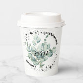 Groen Bloemen Sky Star Verjaardagsviering Papieren Bekers (Voorkant)