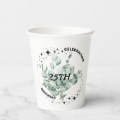 Groen Bloemen Sky Star Verjaardagsviering Papieren Bekers (Achterkant)