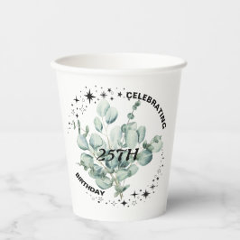 Groen Bloemen Sky Star Verjaardagsviering Papieren Bekers