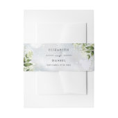 Groen Bloemen Sneeuwvlokken Winter Bruiloft Uitnodigingen Wikkel (Voorkant Voorbeeld)