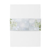 Groen Bloemen Sneeuwvlokken Winter Bruiloft Uitnodigingen Wikkel (Achterkant Voorbeeld)