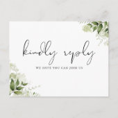 Groen Bloemen Song Aanvraag RSVP Briefkaart (Voorkant)