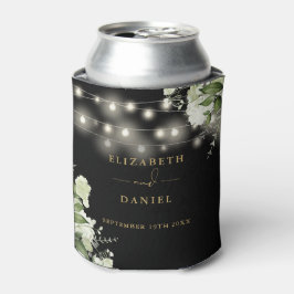 Groen Bloemen String Lichten Zwart Goud Trouwen Blikjeskoeler