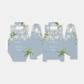 Groen Bloemen String Lights Stoffig Blauw Bruiloft Bedankdoosjes (Uitgevouwen)