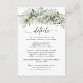 Groen Bloemen Trouwceremonie Details Kaart (Voorkant)