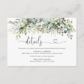 Groen Bloemen Trouwceremonie Details Kaart (Voorkant)