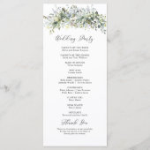 Groen Bloemen Trouwceremonie Programma Programmakaart (Achterkant)
