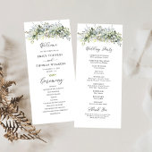 Groen Bloemen Trouwceremonie Programma Programmakaart