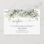 Groen Bloemen Trouwceremonie Receptie Kaart (Voorkant)