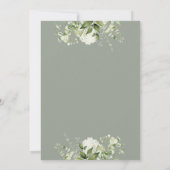 Groen Bloemen Typografie Sage Green Wedding Kaart (Achterkant)