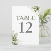 Groen Bloemen Typografie Tafelnummer (Staand voorkant)