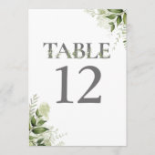 Groen Bloemen Typografie Tafelnummer (Voorkant)