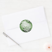 Groen Bloemen Vakantie Kerst sticker (Envelop)