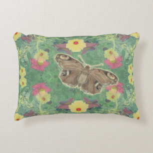 Groen Bloemen Vlinder Accent Kussen