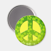 GROEN BLOEMEN VREDESTEKEN MAGNEET (Voorkant / Achterkant)