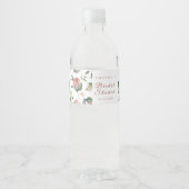 Groen Bloemen Vrijgezellenfeest Waterflesje Label Waterfles Etiket (Voorkant)