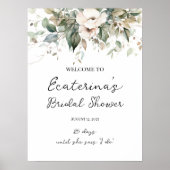 Groen & bloemen vrijgezellenfeest welkomstbord poster (Voorkant)