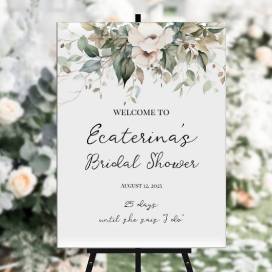 Groen & bloemen vrijgezellenfeest welkomstbord poster