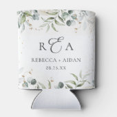 Groen Bloemen Waterverf bruiloft Blikjeskoeler (Achterkant)