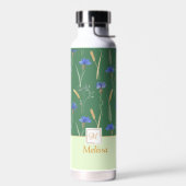 Groen Bloemen Wildbloem Monogram Waterfles (Links)
