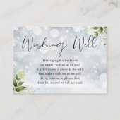 Groen Bloemen Wishing Well Winter Bruiloft Informatiekaartje (Voorkant)