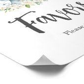 Groen Bloemen Witte Olifant Baby shower Favors Poster (Hoek)