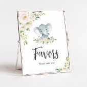 Groen Bloemen Witte Olifant Baby shower Favors Poster