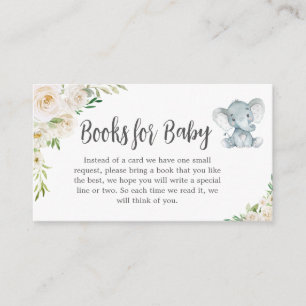 Groen Bloemen Witte Olifant Boeken voor Baby Informatiekaartje