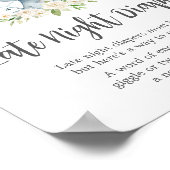 Groen Bloemen Witte Olifant Late Night Luiers Poster (Hoek)