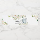 Groen Bloemen Witte Olifant Waterfles Etiket (Enkel label)