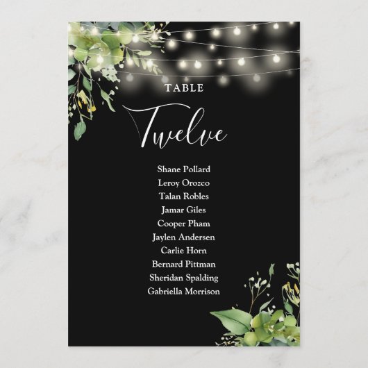 Groen Bloemen Zitplan Tafelnummer (Achterkant)