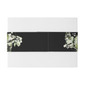 Groen Bloemen Zwart-wit bruiloft uitnodiging Uitnodigingen Wikkel (Achterkant Voorbeeld)